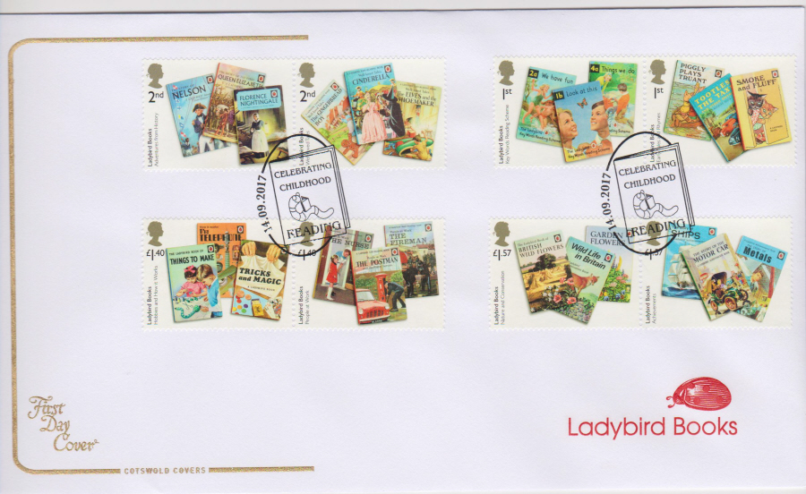 2017 - First Day Cover "Ladybird Books", COTSWOLD, Childhood Reading Postmark